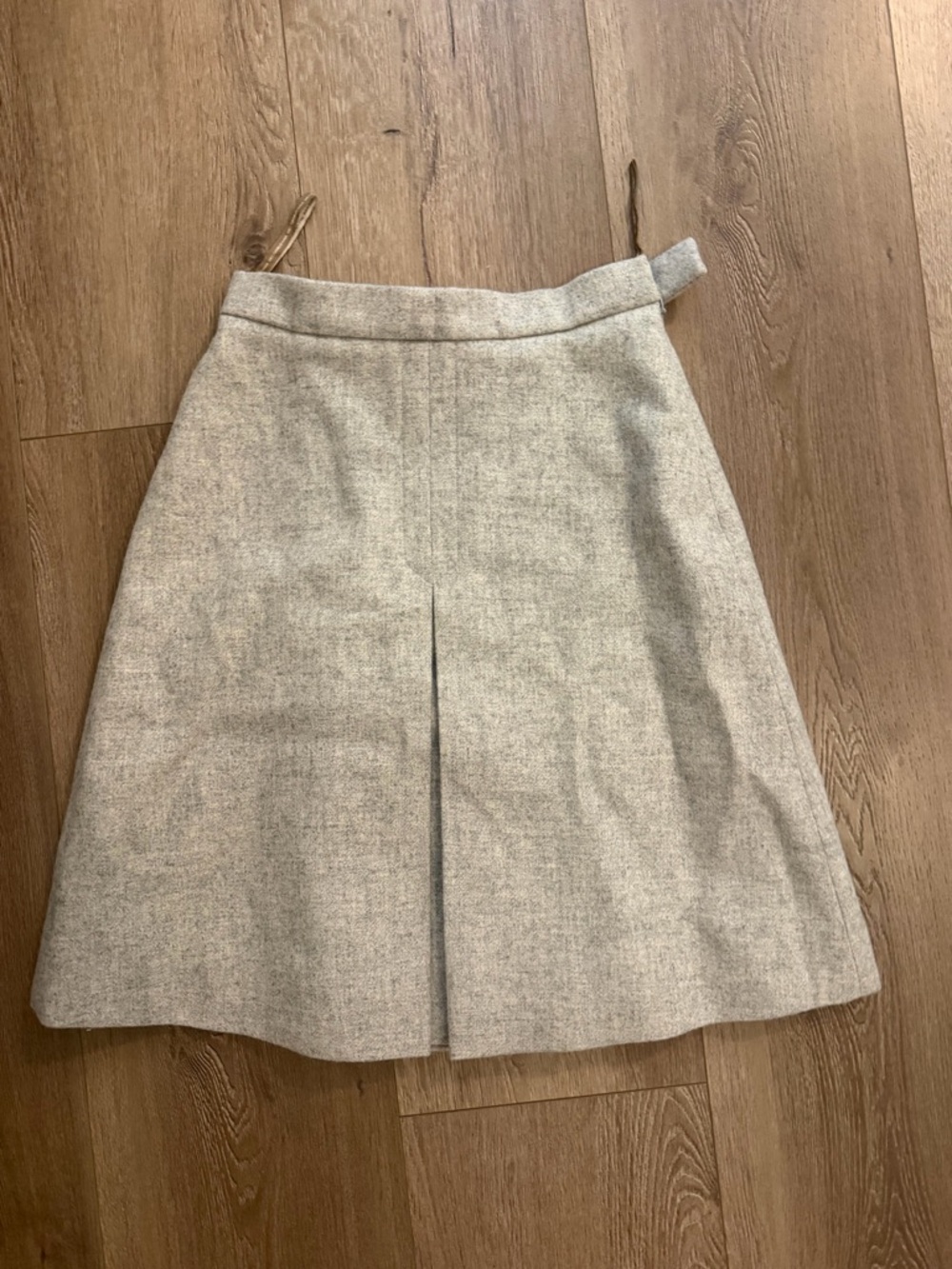 A-Line Wool-Blend Skirt in Light Gray